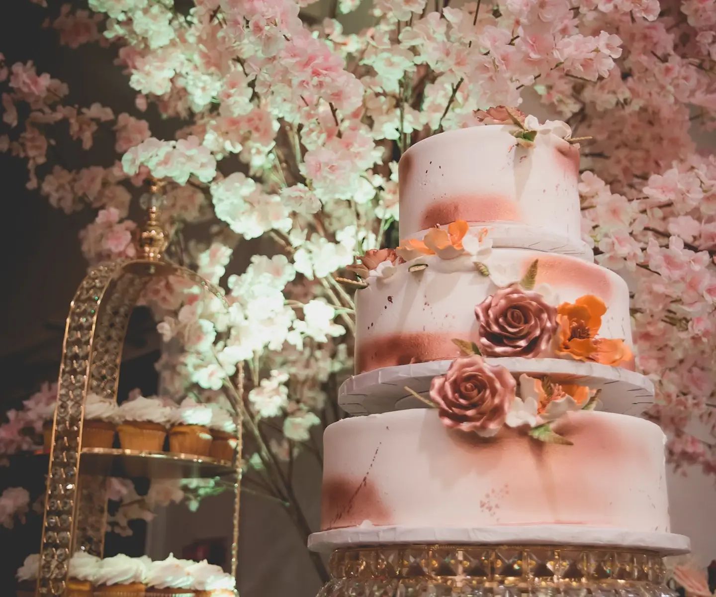 white and pink 16th birthday cake