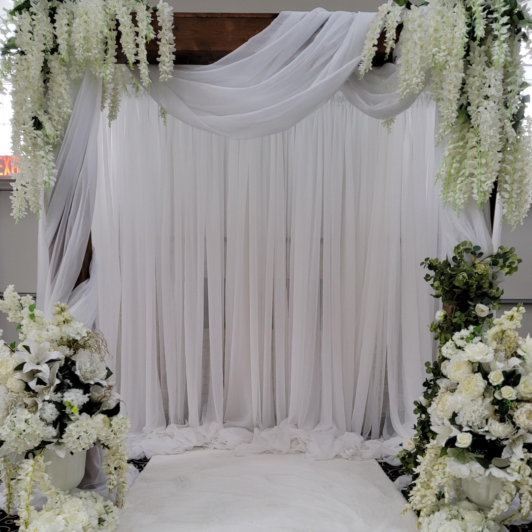 wooden wedding arch